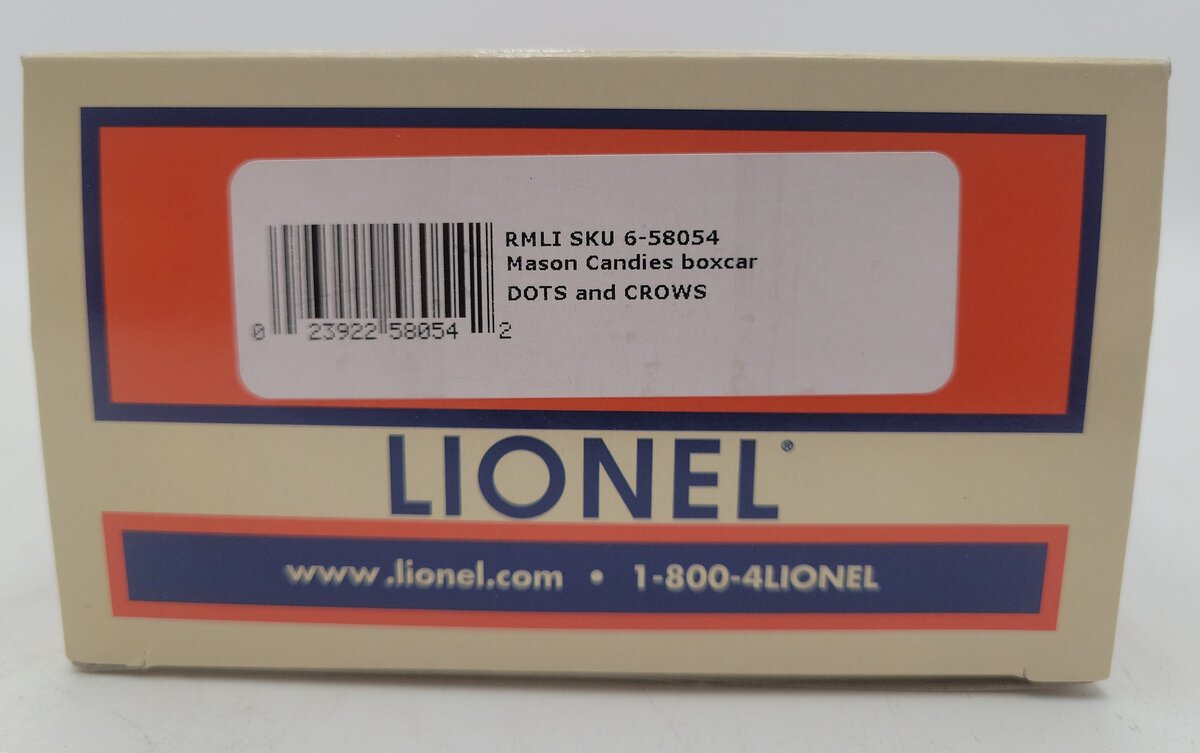 Lionel 6-58054 O Gauge Dots & Crows Mason Candies Boxcar LN/Box
