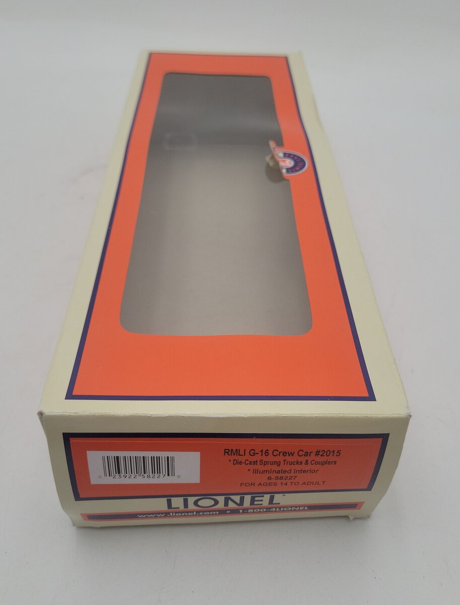 Lionel 6-58227 O Gauge RMLI G-16 Crew Car #2015 LN/Box