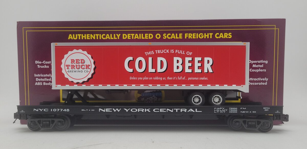 MTH 20-95477 New York Central Flatcar w/ 40' Trailer #107748 LN/Box