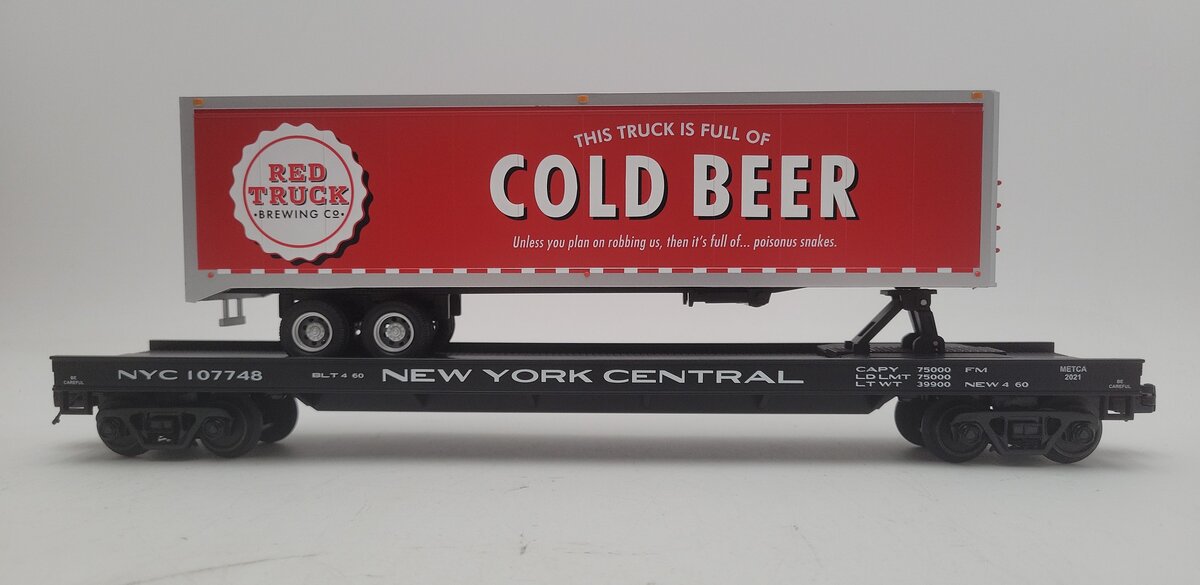 MTH 20-95477 New York Central Flatcar w/ 40' Trailer #107748 LN/Box