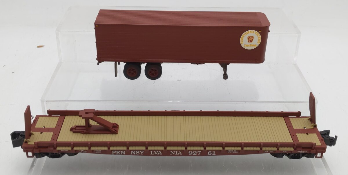 S-Helper 00181 S Gauge Pennsylvania TOFC Flatcar w/Pennsylvania Trailer #92761 EX/Box