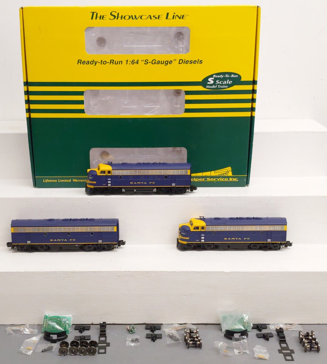 S-Helper 00901 S Gauge AT&SF F7 ABA AC/DC Diesel Locomotives #206 EX/Box