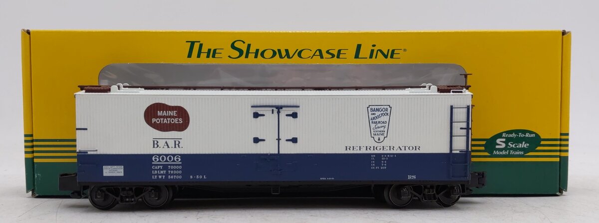 S-Helper 00573 S Scale BAR Maine Potatoes Wood Sided Reefer Car #6006 LN/Box