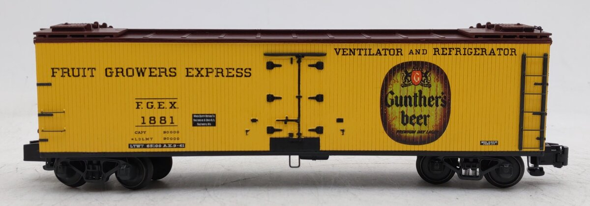 S-Helper 02068 S Gauge BAAFC Gunther Beer Refrigerator Boxcar #1881 LN/Box