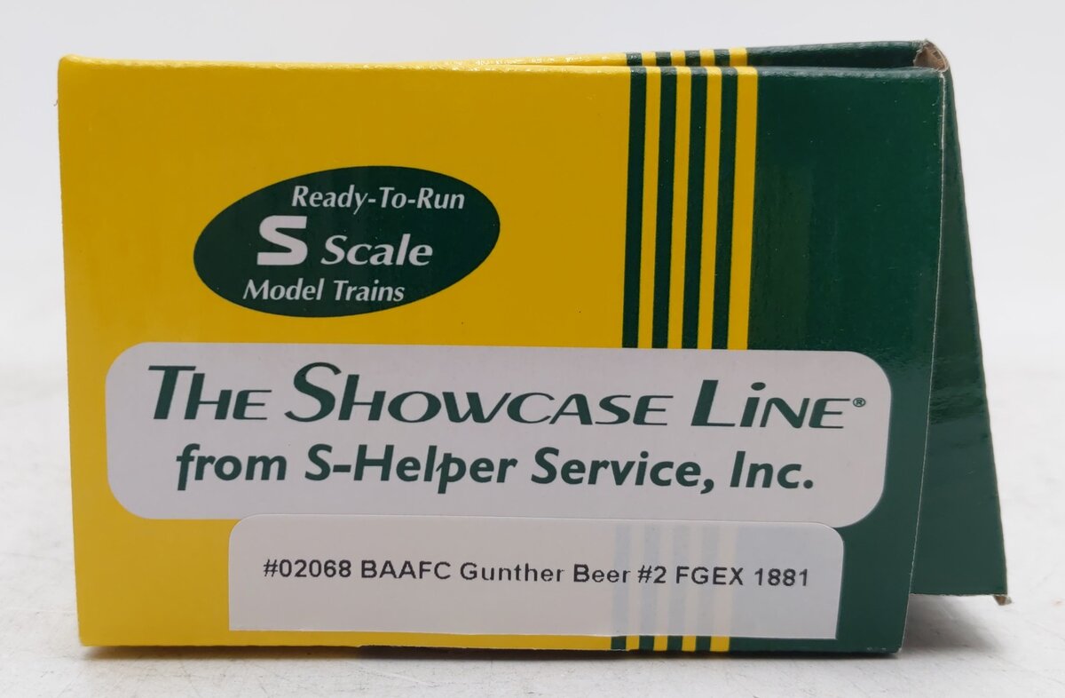 S-Helper 02068 S Gauge BAAFC Gunther Beer Refrigerator Boxcar #1881 LN/Box