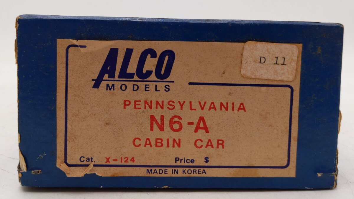 Alco Models X-124 HO Brass Pennsylvania N6-A Cabin Car VG/Box
