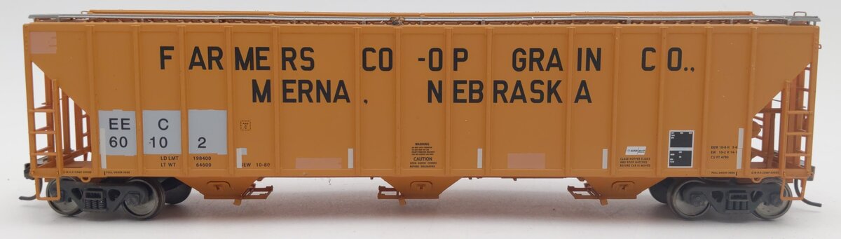 Walthers 932-41213 HO Scale EEC Evans 4780 3-Bay Covered Hopper Car #60102 EX/Box