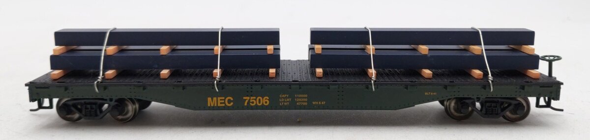 Bachmann 18904 HO Miane Central 50' Flatcar w/Steel Beam Load #7506