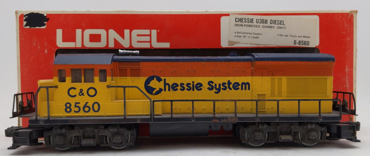 Lionel 6-8560 O Chesapeake and Ohio U36B Non-Powered Diesel Locomotive #8560 VG/Box
