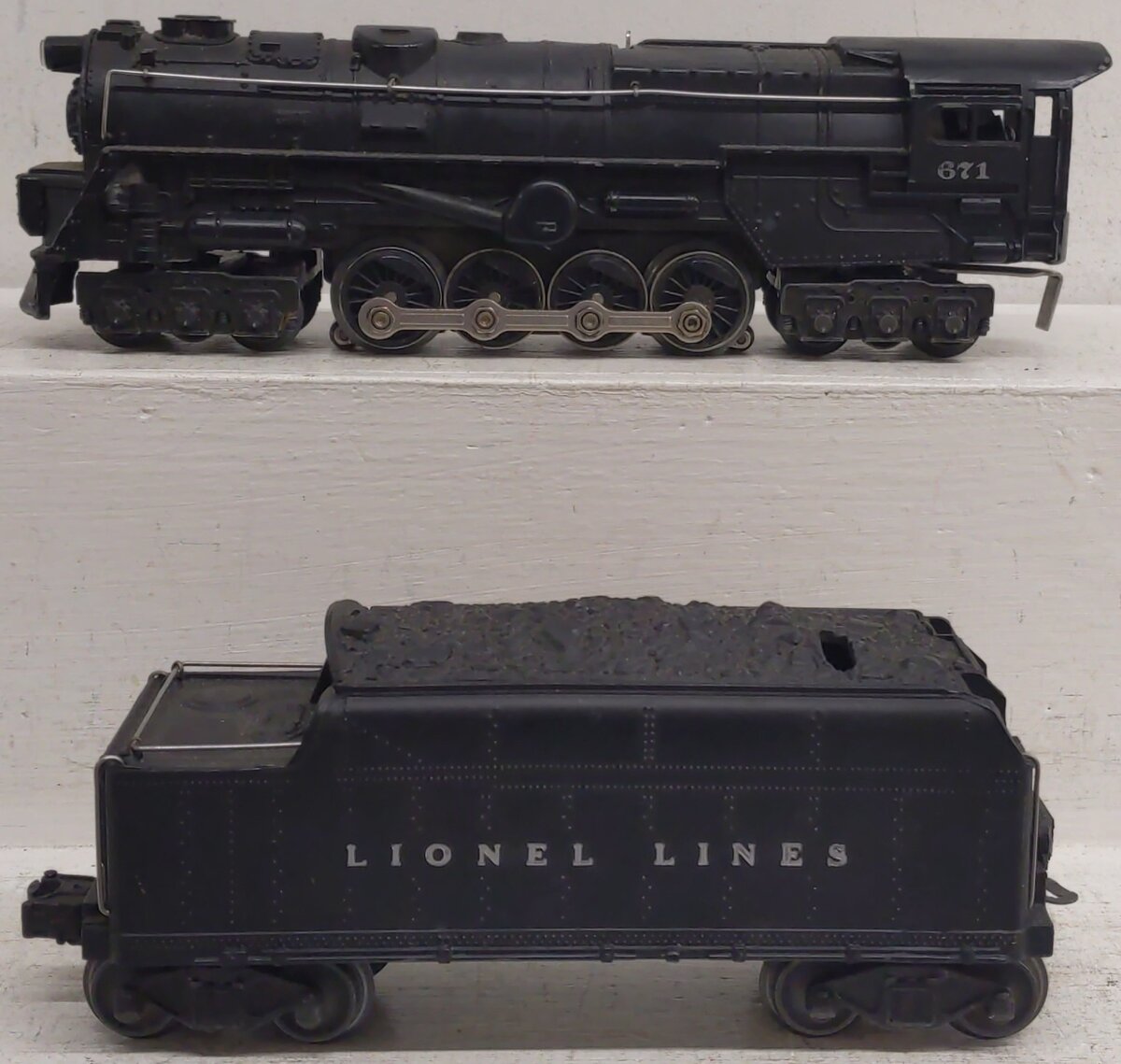 Lionel 671 Vintage O 6-8-6 Die-Cast Steam Turbine Locomotive w/671W Tender VG