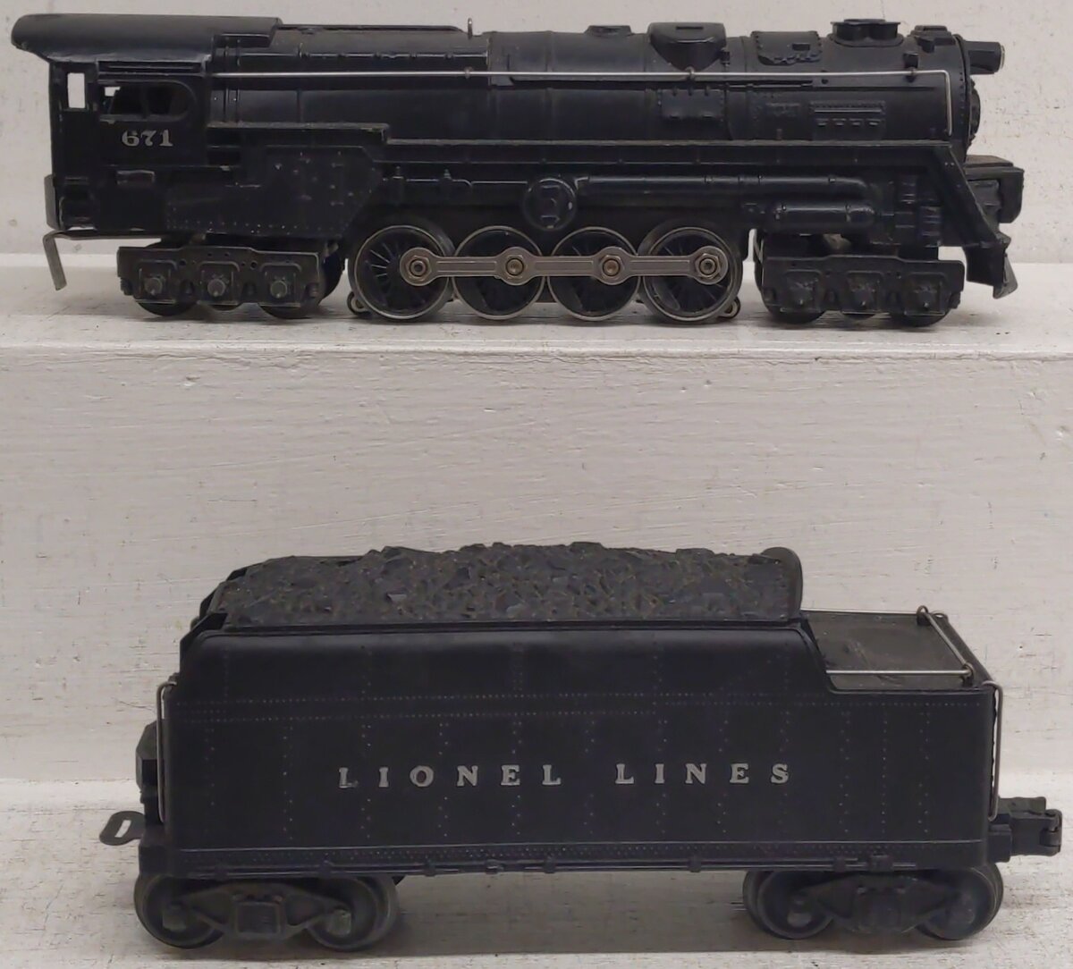 Lionel 671 Vintage O 6-8-6 Die-Cast Steam Turbine Locomotive w/671W Tender VG