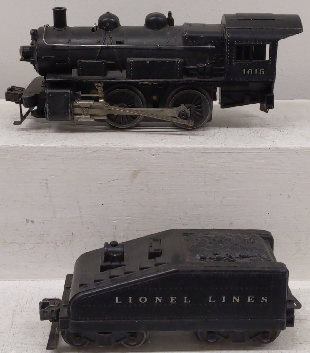 Lionel 1615 Vintage O 0-4-0 Diecast Steam Switcher Locomotive & Tender VG