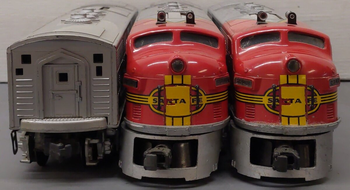 Lionel 2343 Vintage O Santa Fe F3 ABA Diesel Locomotive Set VG