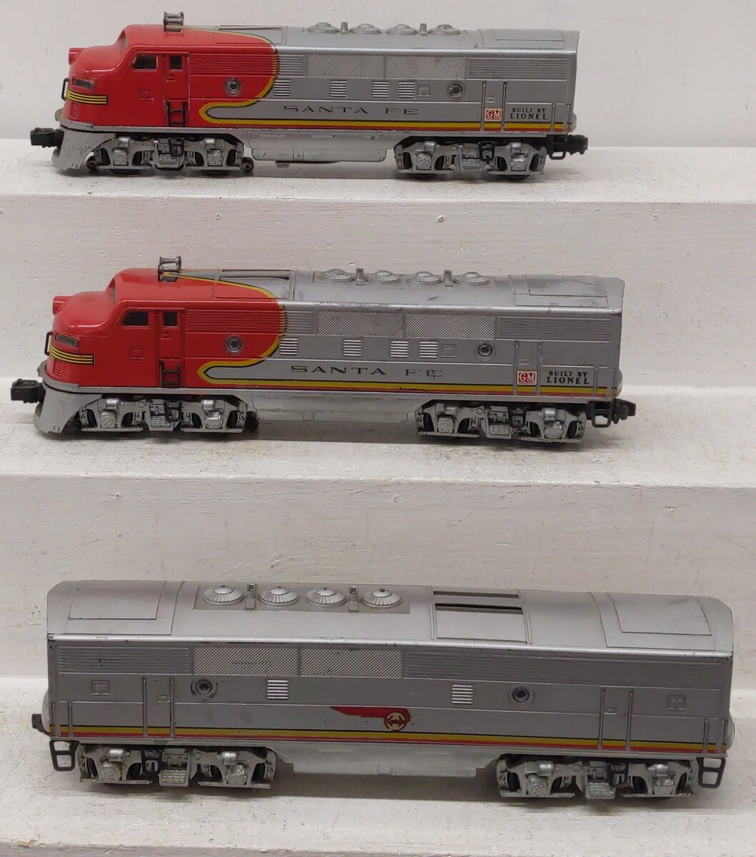 Lionel 2343 Vintage O Santa Fe F3 ABA Diesel Locomotive Set VG