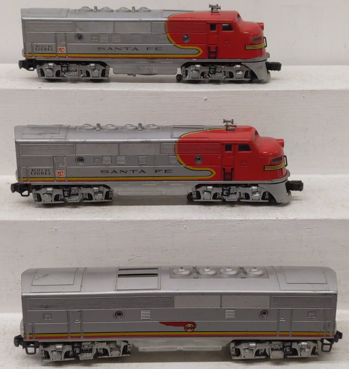 Lionel 2343 Vintage O Santa Fe F3 ABA Diesel Locomotive Set VG