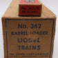 Lionel 362 Vintage O Operating Barrel Loader Ramp VG/Box