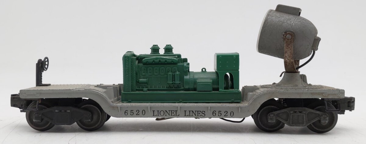 Lionel 6520 Vintage O Green Generator Operating Searchlight Car - Rare VG