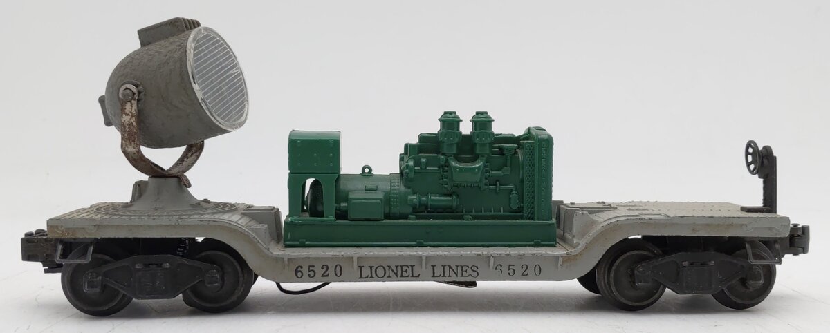 Lionel 6520 Vintage O Green Generator Operating Searchlight Car - Rare VG