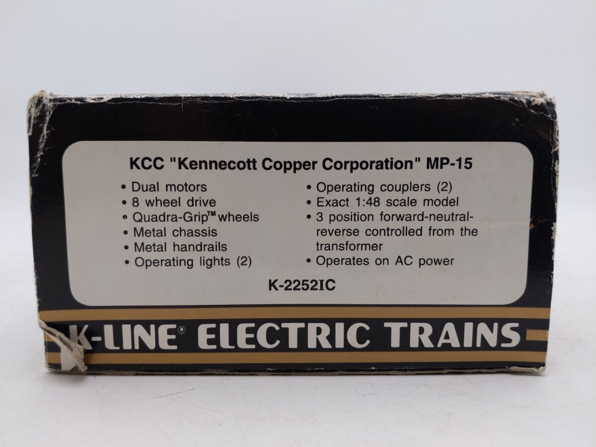 K-Line K-2252IC O Kennecott Copper Corporation MP-15 Diesel Switcher #906 EX/Box