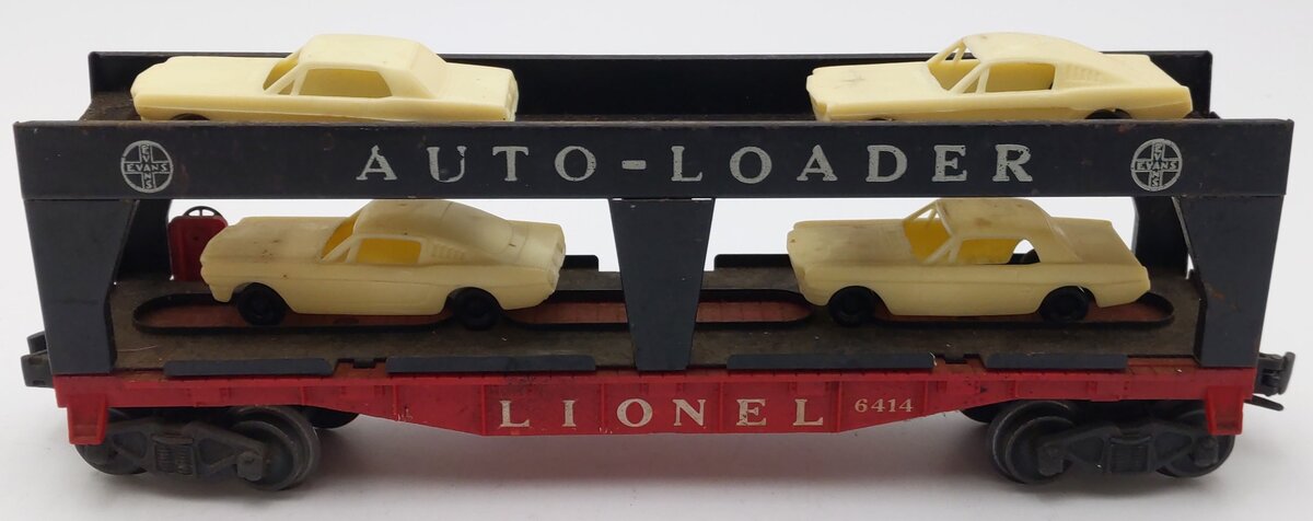 Lionel 6414 Vintage O Evans Autoloader w/ 4 Custom Automobiles