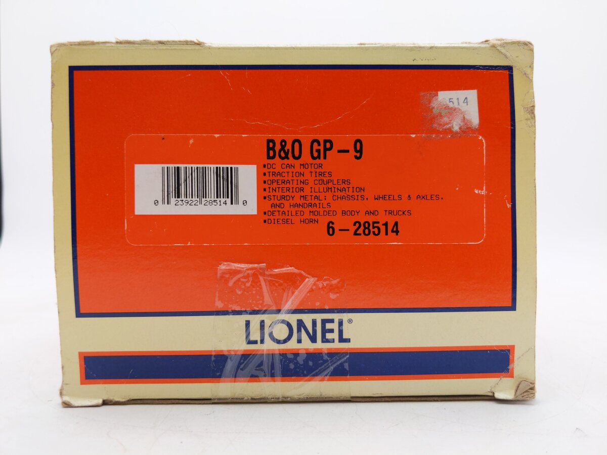 Lionel 6-28514 O Gauge Baltimore & Ohio GP-9 Diesel Locomotive #6590 EX/Box