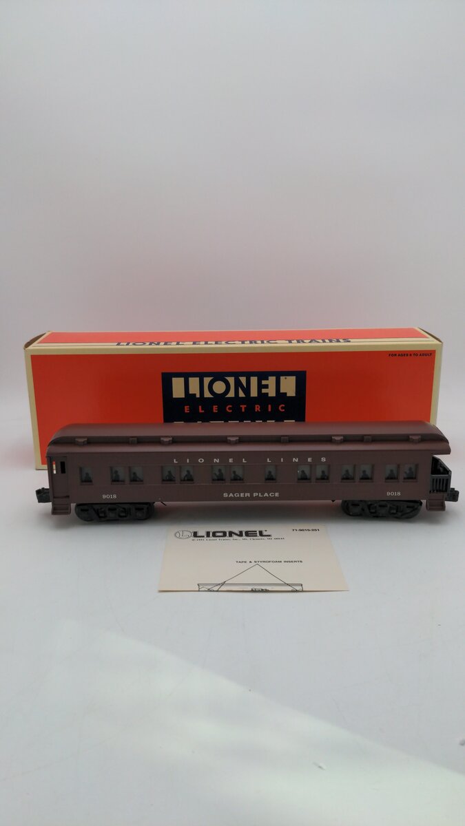 Lionel 6-19018 O Gauge Lionel Lines 'Sager Place' Observation Car #9018 EX/Box