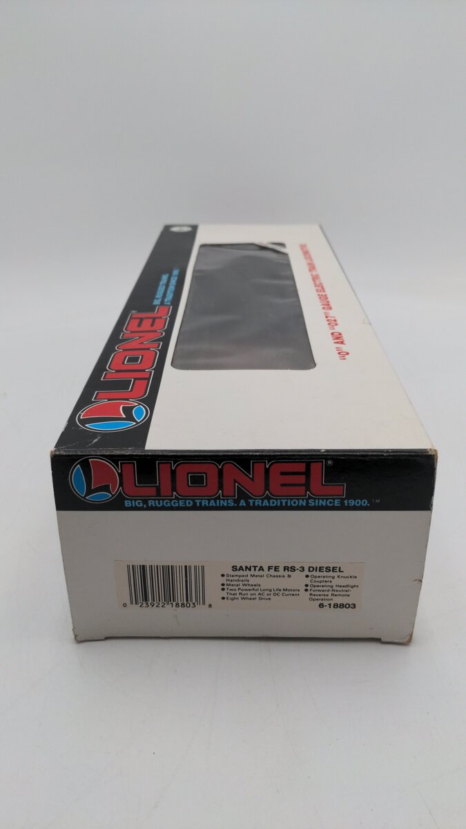 Lionel 6-18803 O Gauge Santa Fe RS-3 Diesel Locomotive LN/Box