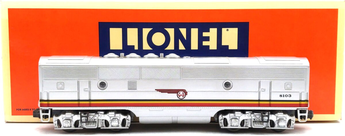 Lionel 6-18103 O Gauge Santa Fe F-3 B Unit Dummy Diesel Locomotive #8103 EX/Box