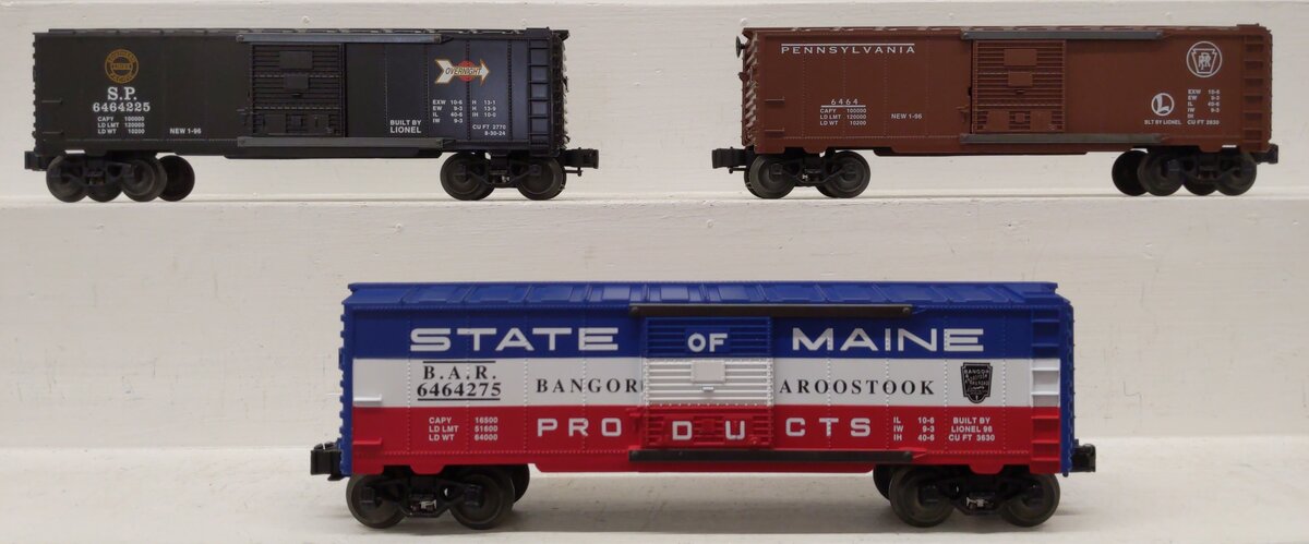 Lionel 6-19272 O Gauge 6464 Boxcars Series 3-Car Set #4 LN/Box
