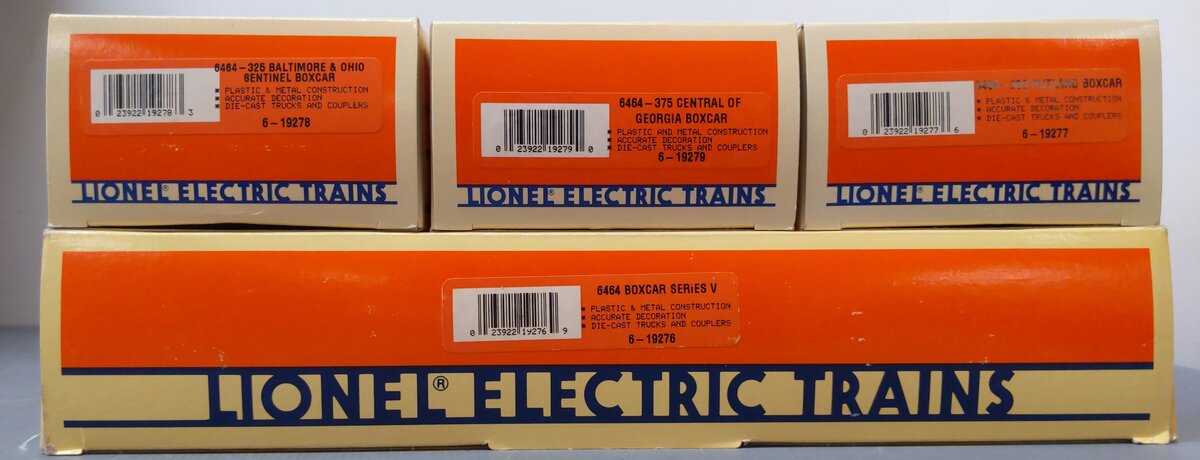 Lionel 6-19276 O Gauge 6464 Boxcar Series V (Set of 3) LN/Box