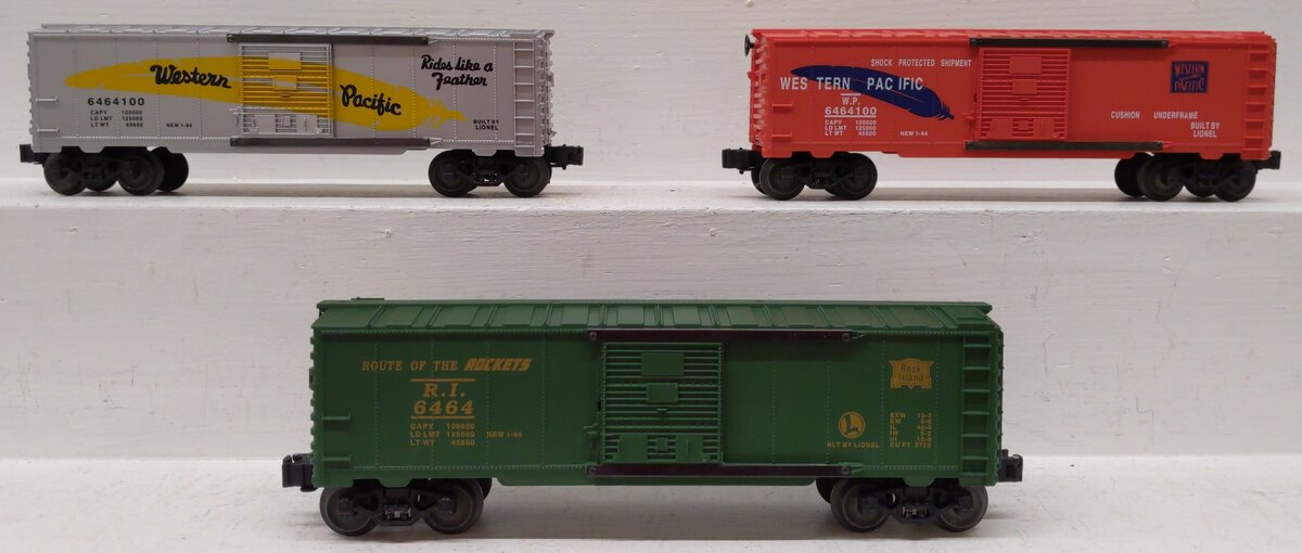 Lionel 6-19257 O Gauge Western Pacific 6464 Series II Boxcars (Set of 3) LN/Box