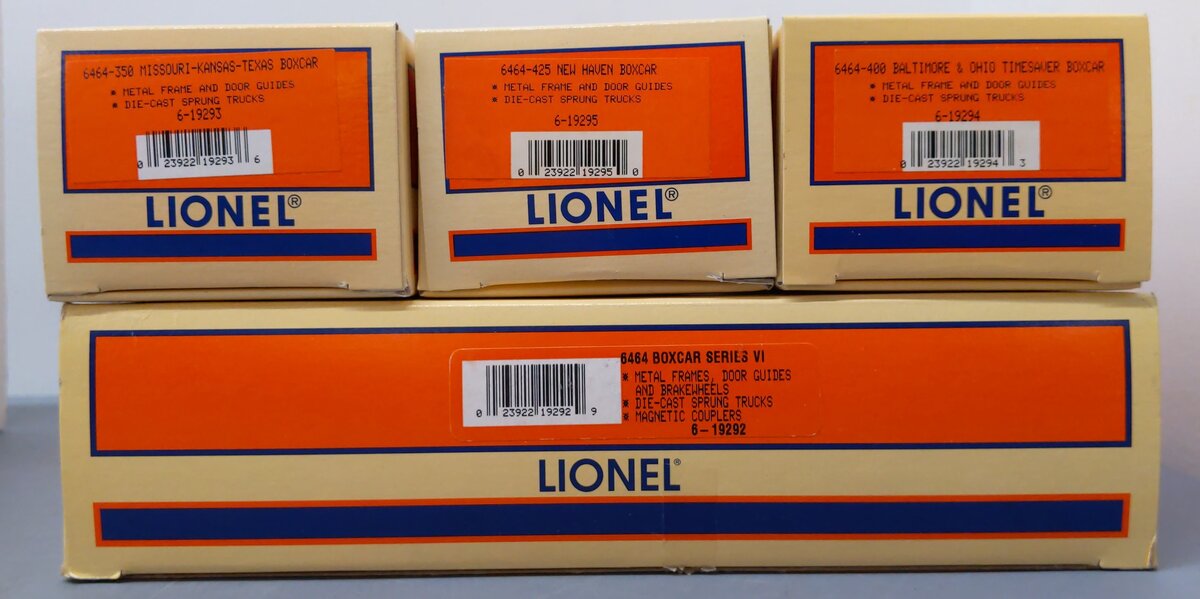 Lionel 6-19292 O Gauge B&O 6464 Boxcar Series Vl (Set of 3) LN/Box