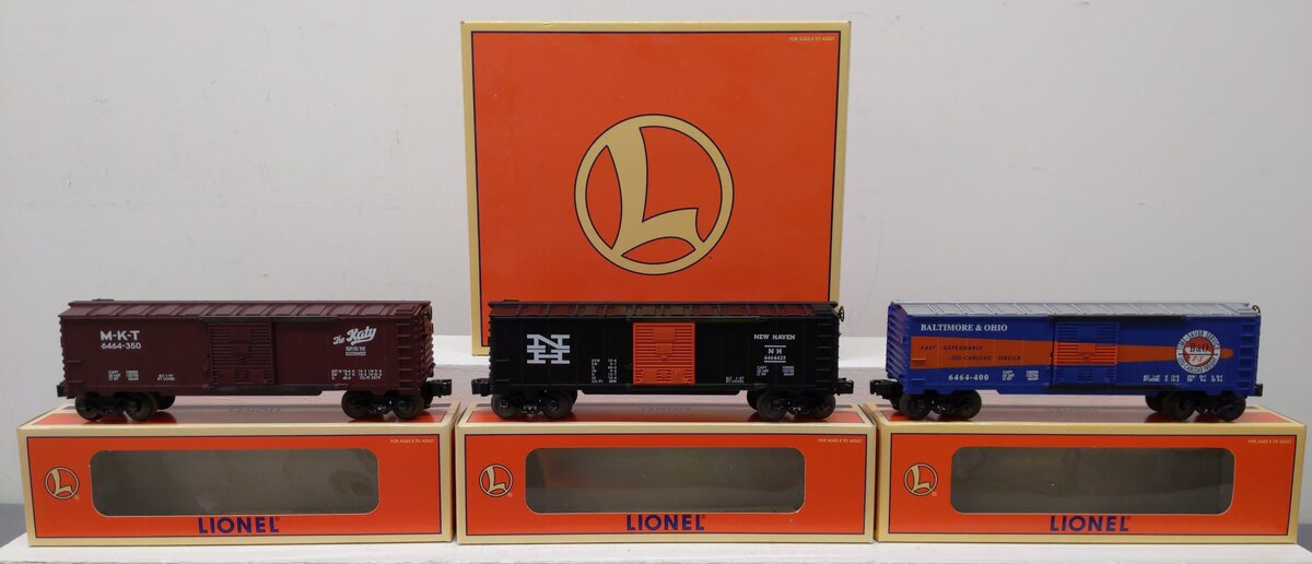 Lionel 6-19292 O Gauge B&O 6464 Boxcar Series Vl (Set of 3) LN/Box