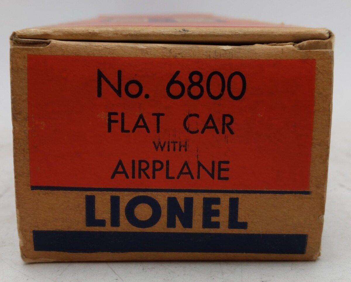 Lionel 6800 Vintage O Flatcar with Yellow over Black Airplane VG/Box