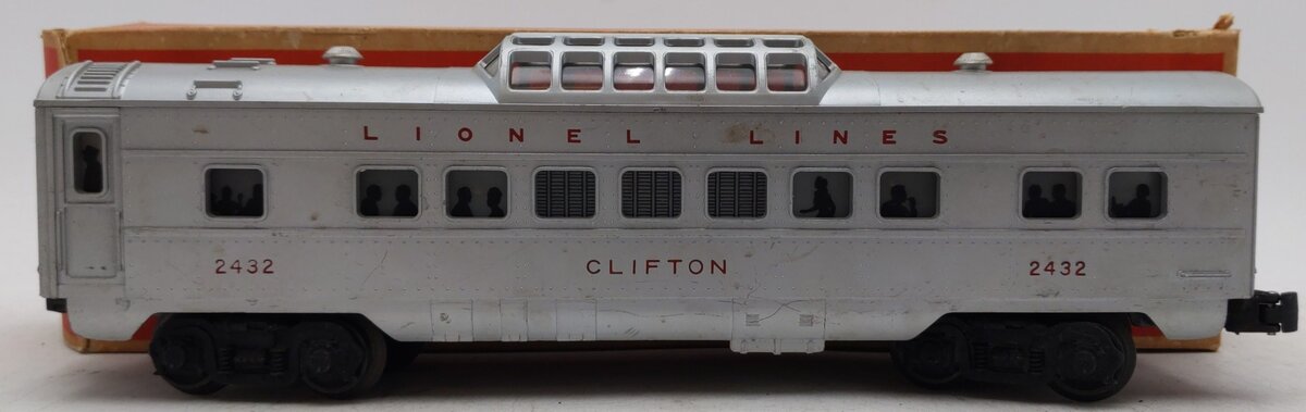 Lionel 2432 Vintage O Lionel Lines Clifton Illuminated Vista Dome Car EX/Box