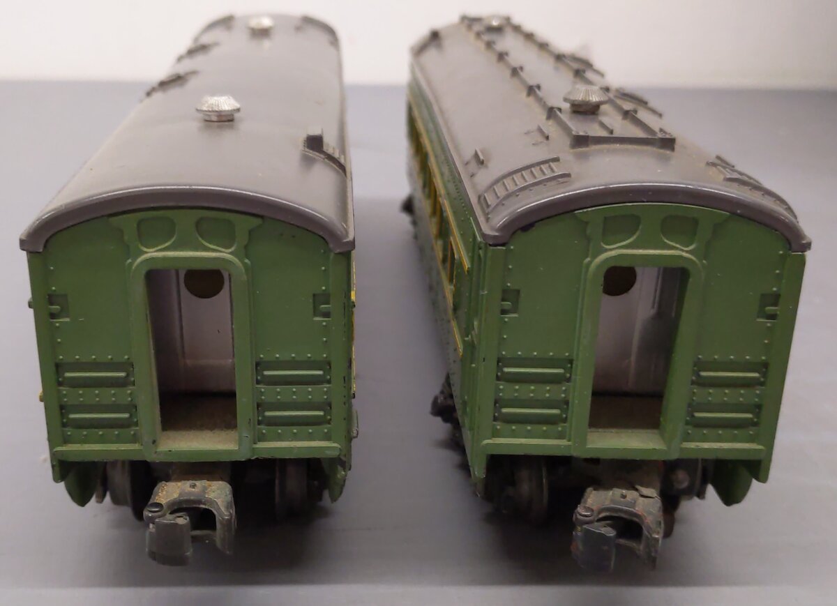 Lionel Vintage O Lionel Lines Green/Gray Passenger Cars #2401 #2402 [2] EX/Box