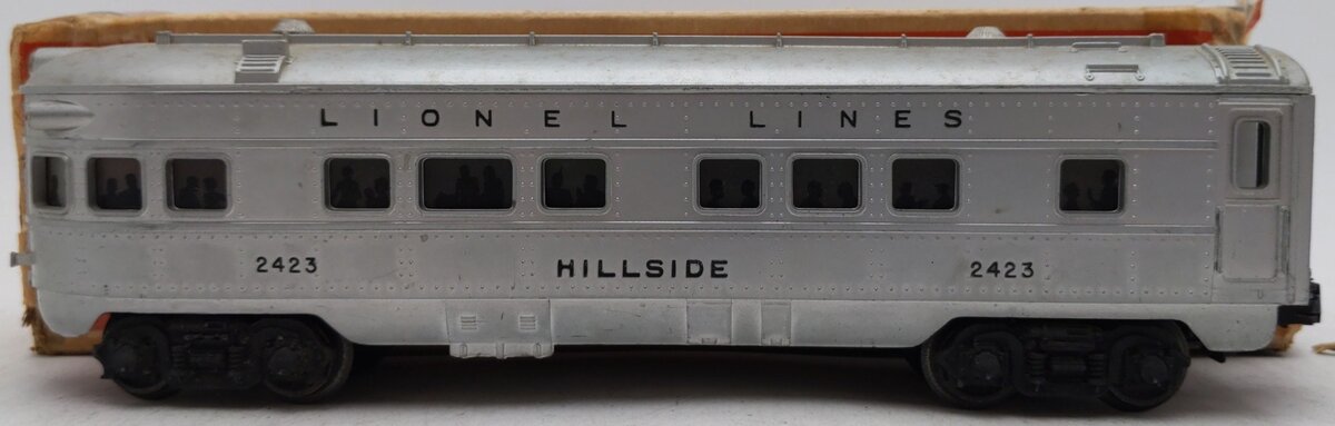 Lionel 2423 Vintage O Lionel Lines Hillside Lighted Observation Car w/Silvr Roof VG/Box