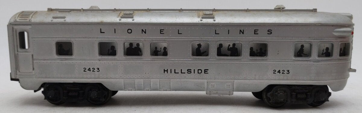 Lionel 2423 Vintage O Lionel Lines Hillside Lighted Observation Car w/Silvr Roof VG/Box