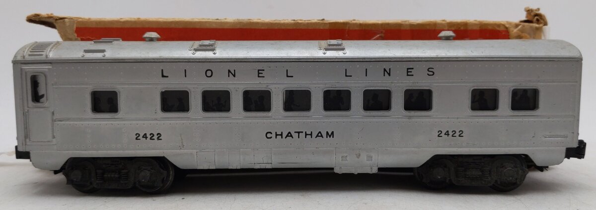 Lionel 2422 Vintage O Lionel Lines Chatham Lighted Pullman Car with Silver Roof VG/Box