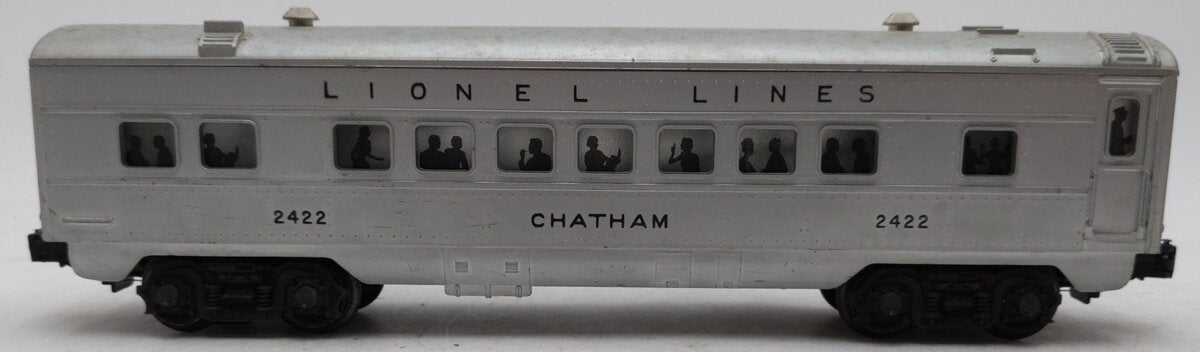 Lionel 2422 Vintage O Lionel Lines Chatham Lighted Pullman Car with Silver Roof VG/Box