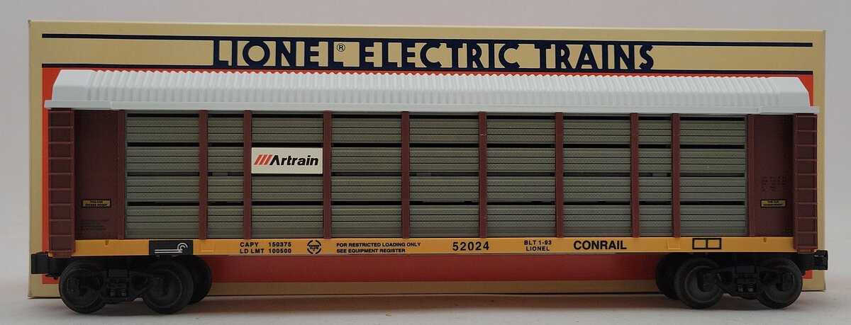Lionel 6-52024 O Gauge Conrail Artrain Commemorative Auto Carrier EX/Box