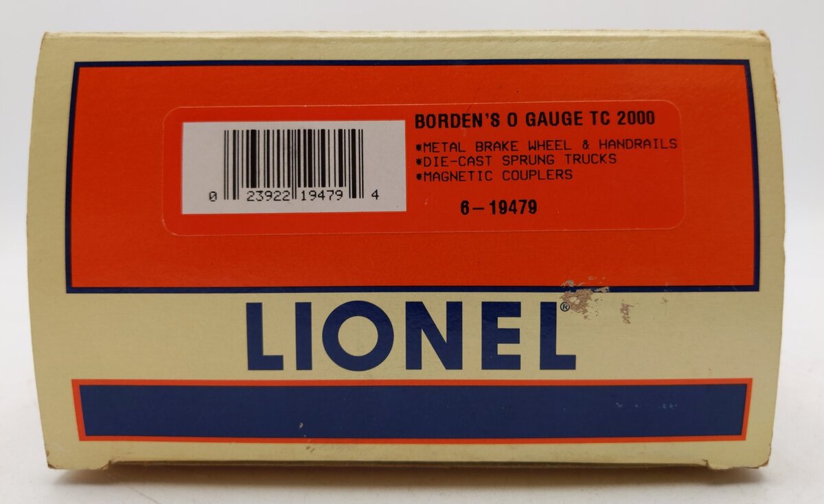 Lionel 6-19479 O Gauge Borden's Milk Tank Transport Car LN/Box