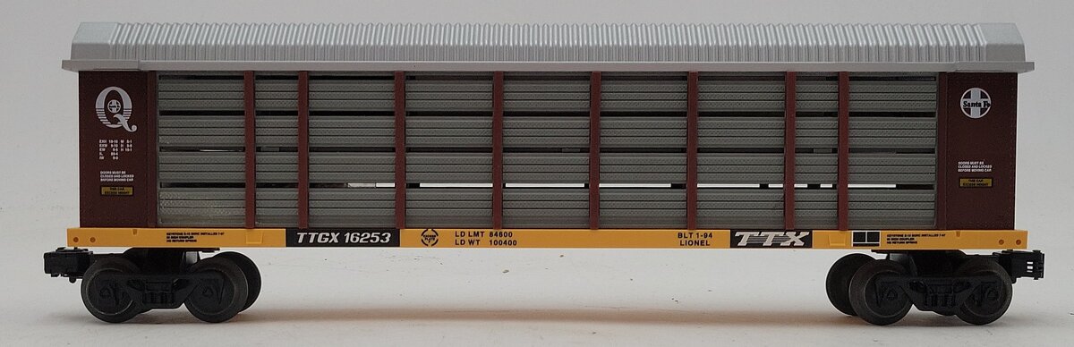 Lionel 6-16253 O Gauge Santa Fe Auto Carrier Car with Screens #16253 LN/Box