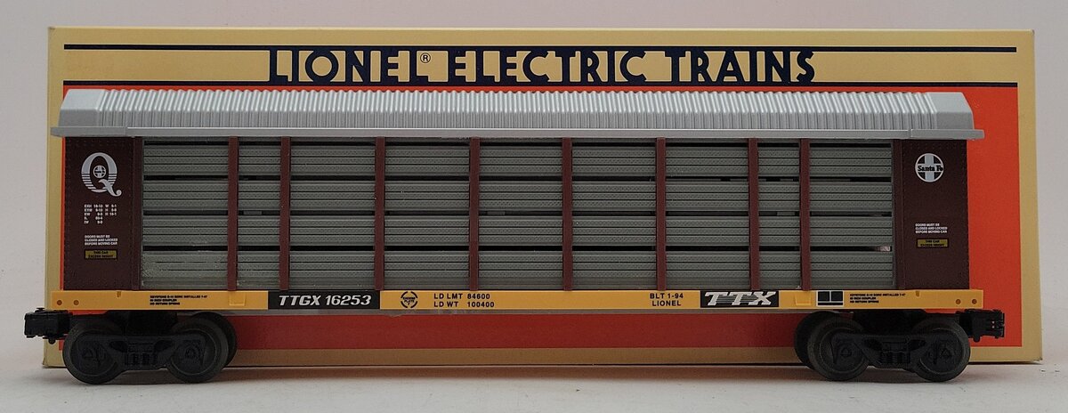 Lionel 6-16253 O Gauge Santa Fe Auto Carrier Car with Screens #16253 LN/Box
