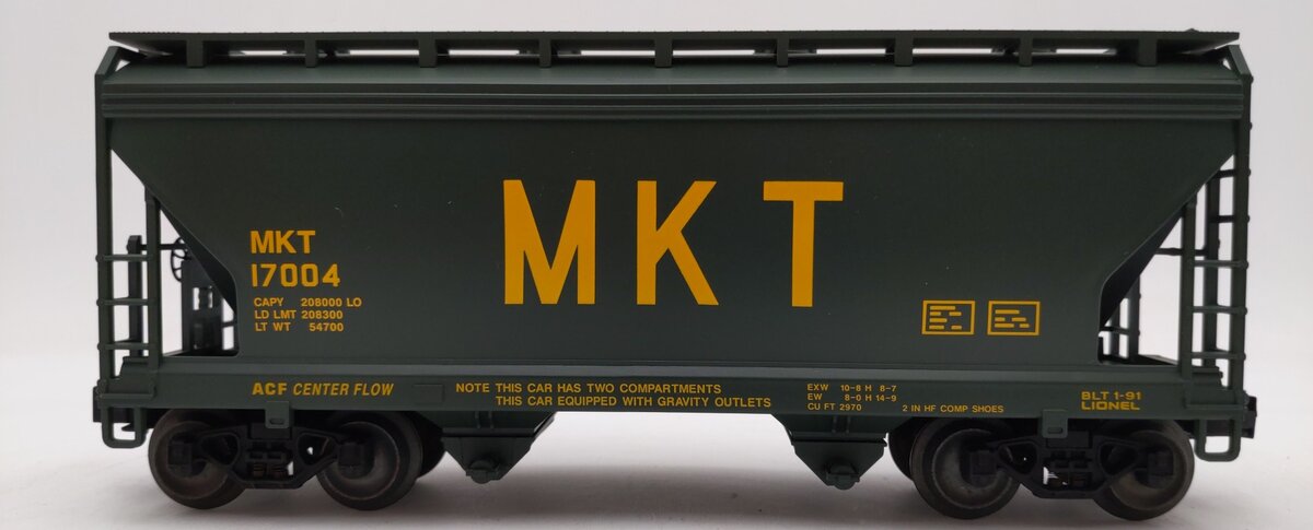 Lionel 6-17004 O Gauge MKT Centerflow 2-Bay Covered Hopper LN/Box