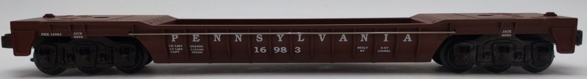 Lionel 6-16983 O Gauge Pennsylvania F-9 Well Car w/Cable Reels NIB