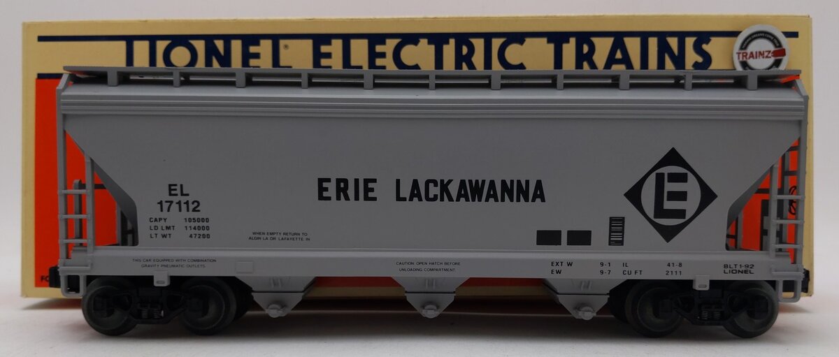 Lionel 6-17112 O Gauge Erie Lackawanna ACF Center Flow 3-Bay Hopper LN/Box