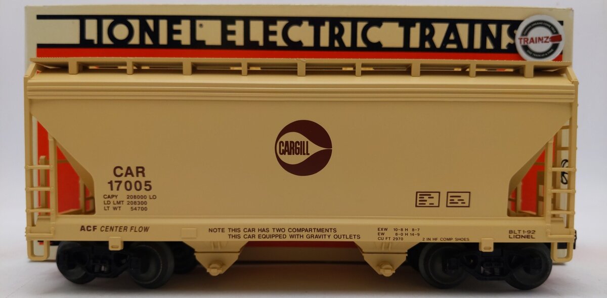 Lionel 6-17005 O Gauge Cargill 2-Bay Center Flow Hopper #17005 LN/Box