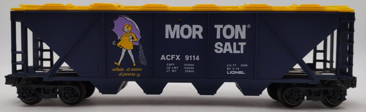 Lionel 6-9114 O Gauge Morton Salt Covered 4-Bay Hopper EX/Box