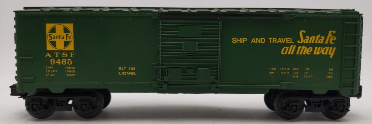 Lionel 6-9465 O Gauge AT&SF Green Boxcar EX